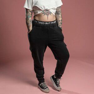 Girrlscout Black I'm So Tired Sweatpants